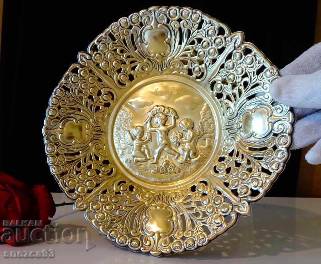 Silver-plated fruit bowl Angels, baroque. - 6