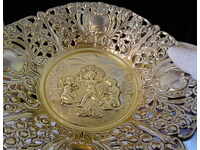 Silver-plated fruit bowl Angels, baroque.