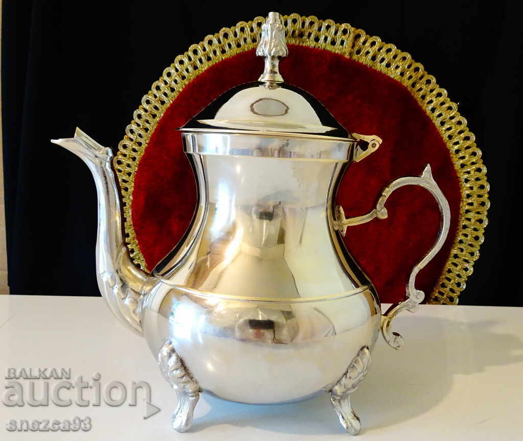 Silver-plated bronze jug, English. Silver-plated bronze jug, English.