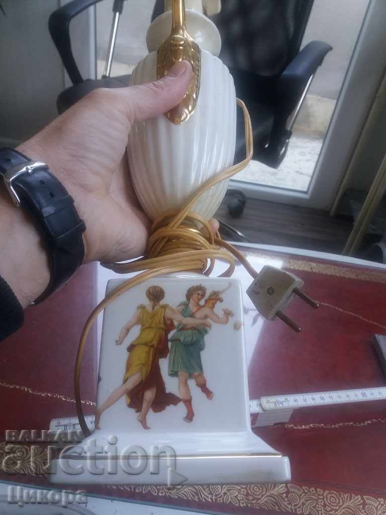 Auction OLD PORCELAIN LAMP UNIQUE Auction OLD PORCELAIN LAMP UNIQUE