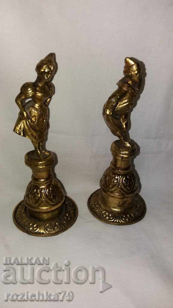 Old bronze candle snuffers with gilding - 5 Old bronze candle snuffers with gilding - 5