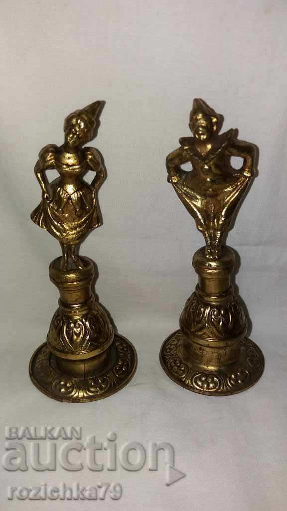 Old bronze candle snuffers with gilding - 6 Old bronze candle snuffers with gilding - 6