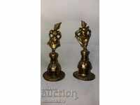 Old bronze candle snuffers with gilding