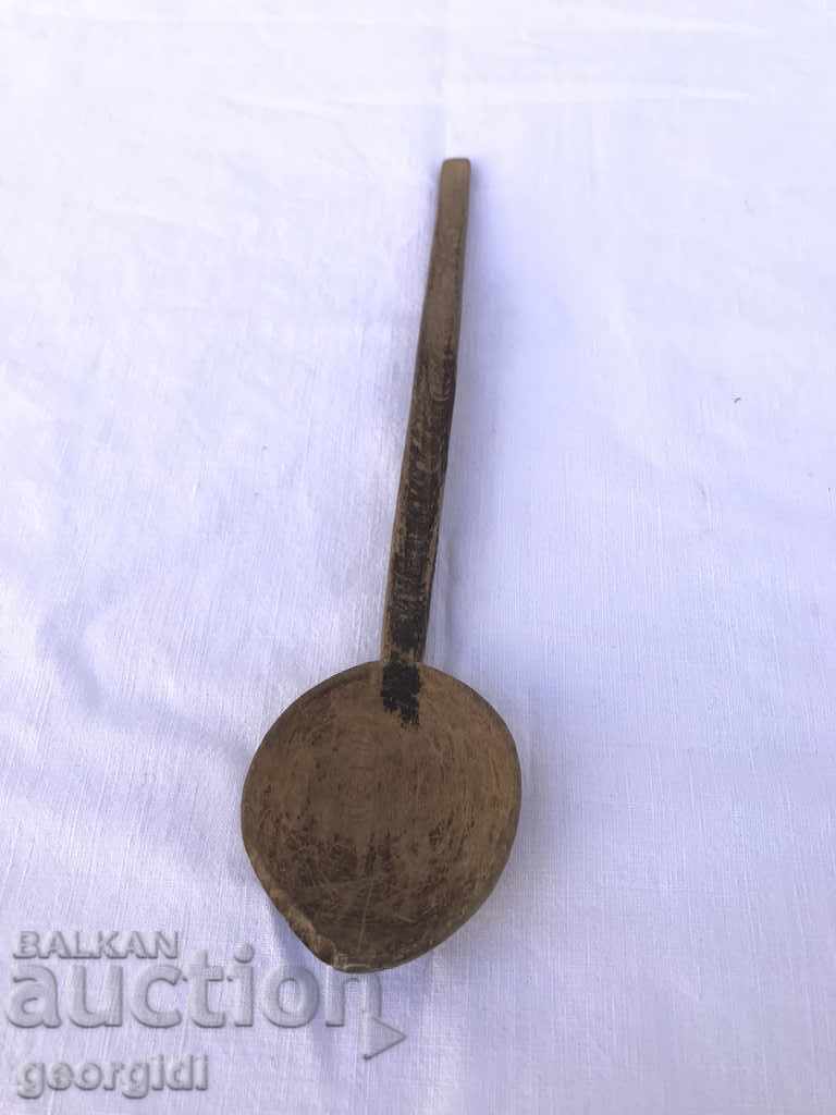 Old small wooden spoon / spoon. №1044