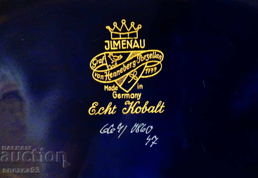 Triple candlestick cobalt, gold, Graf von Henneberg 1777 - 6 Triple candlestick cobalt, gold, Graf von Henneberg 1777 - 6