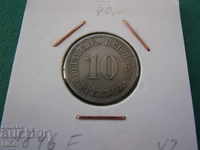 Germania Reich 10 Pfennig 1896 F Rare