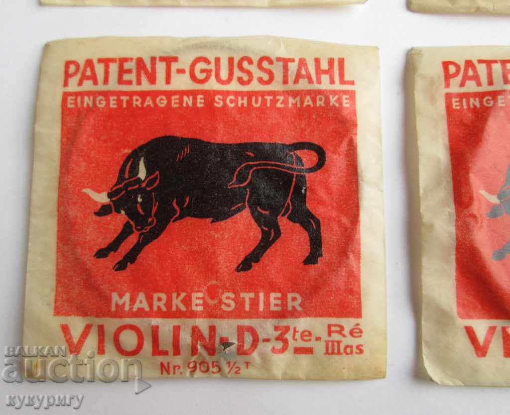 4 Old Antique Violin Strings Set Germany with price 35.00 BGN | € 17.90 4 Old Antique Violin Strings Set Germany with price 35.00 BGN | € 17.90