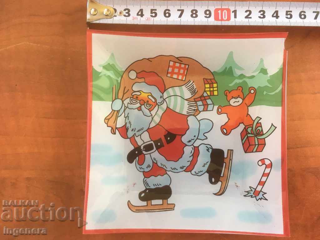 Auction PLATE PLATE PAINTED GLASS CHRISTMAS-2 PCS Auction PLATE PLATE PAINTED GLASS CHRISTMAS-2 PCS