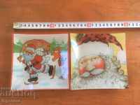 PLATE PLATE PAINTED GLASS CHRISTMAS-2 PCS