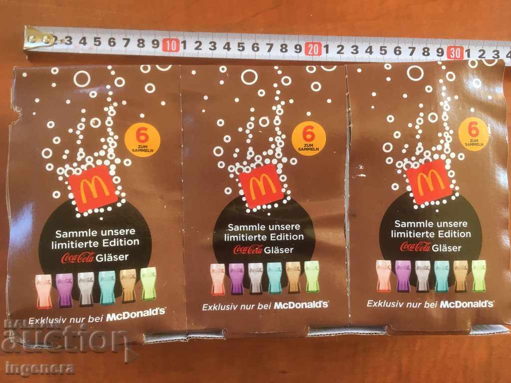 Auction  GLASS GLASS COCA COLA NEW GLASS-3 PCS