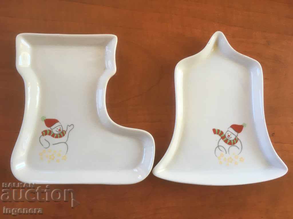 PORCELAIN TRAY CHRISTMAS PLATEAU - 5 PORCELAIN TRAY CHRISTMAS PLATEAU - 5