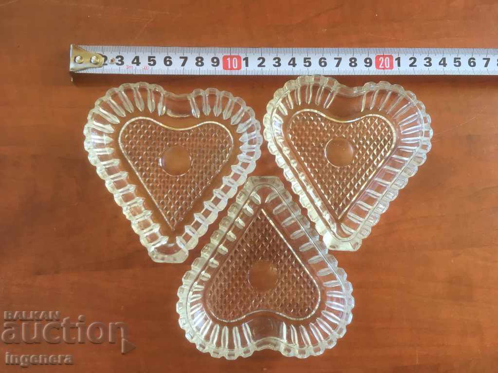 VESSEL GLASS RELIEF THICK FOR NUTS-3 PCS