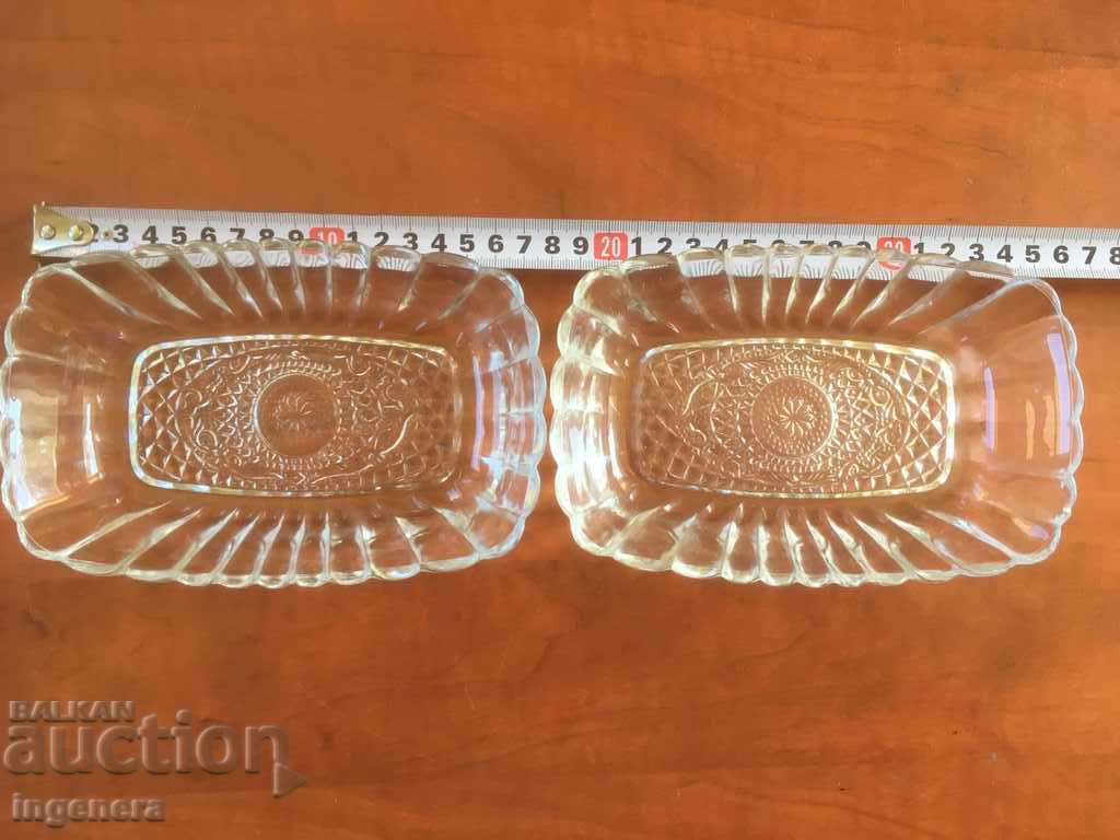COURT TRAY PLATET FOR APPETIZERS GLASS RELIEF-2 PCS