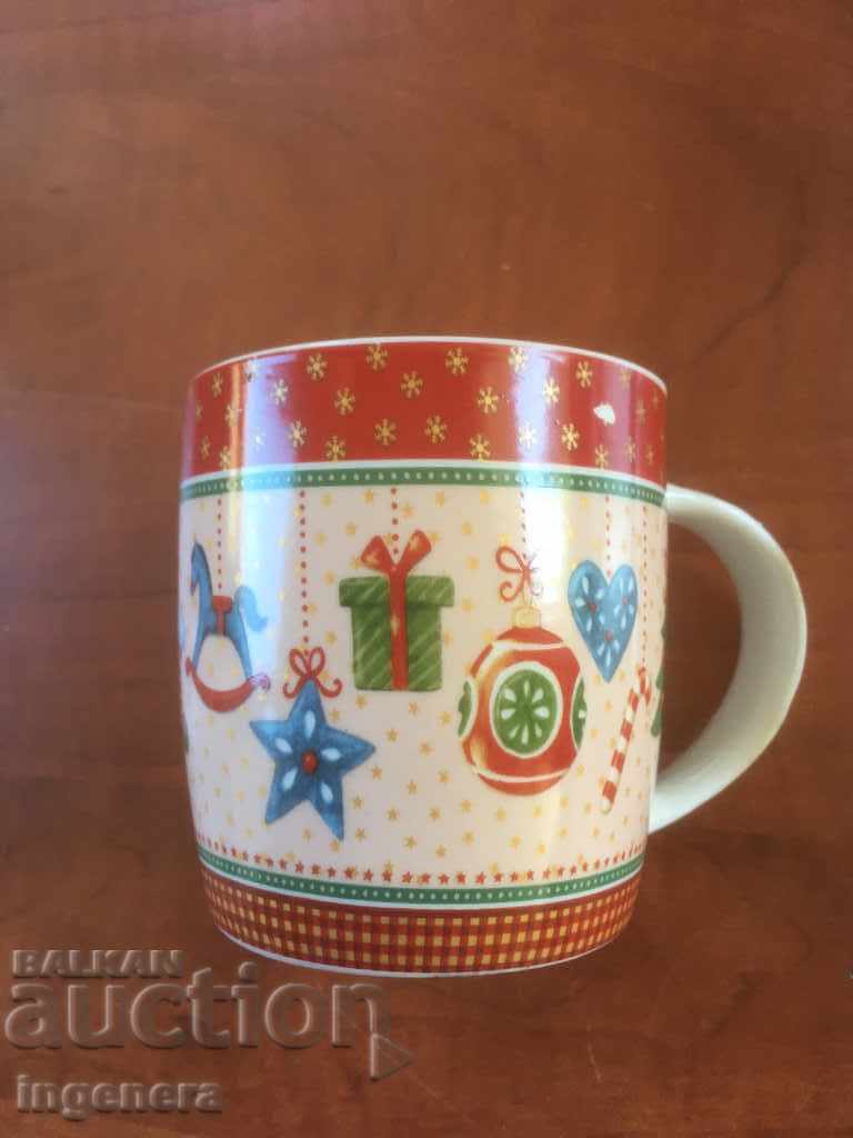 PORCELAIN GLASS BIG CHRISTMAS MUG with price 7.00 BGN | € 3.58