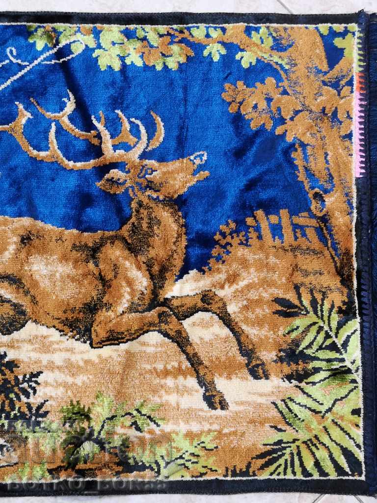 Delivery of Beautiful Large Antique Carpet with Hunting Scenes Delivery of Beautiful Large Antique Carpet with Hunting Scenes