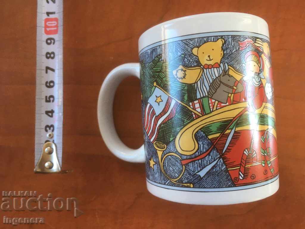 Auction PORCELAIN GLASS BIG CHRISTMAS MUG Auction PORCELAIN GLASS BIG CHRISTMAS MUG