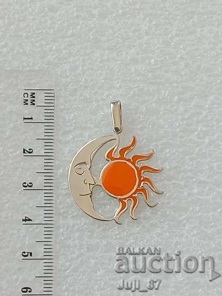 New silver medallion Sun and Moon