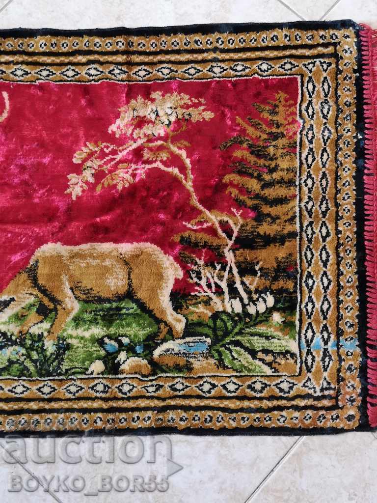 Delivery of Beautiful Large Antique Carpet with Hunting Scenes Delivery of Beautiful Large Antique Carpet with Hunting Scenes