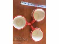 CUP CUPS CERAMIC CHRISTMAS 3 PCS