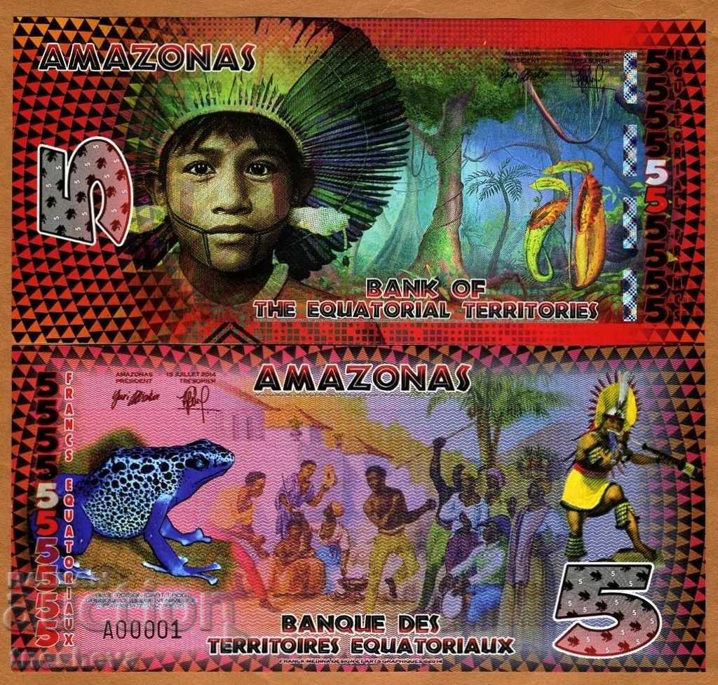 Equatorial territories, Amazonas (Brazil), 5 E francs,
