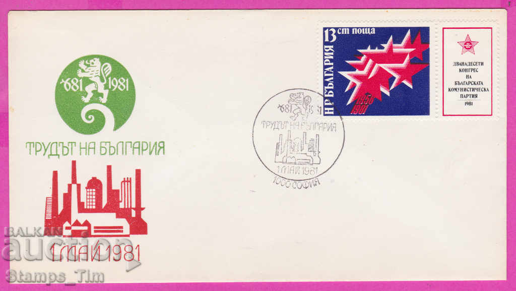 272072 / Bulgaria FDC 1981 Ziua Muncii 1 mai