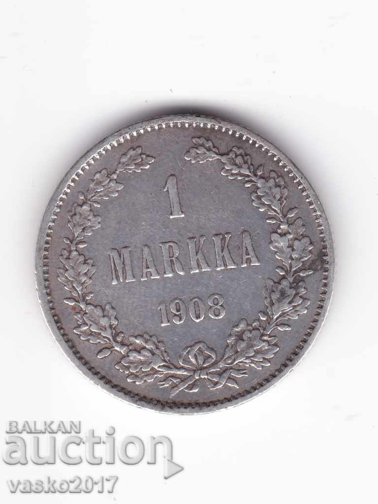 1 MARKKA -1908 Russia for Finland