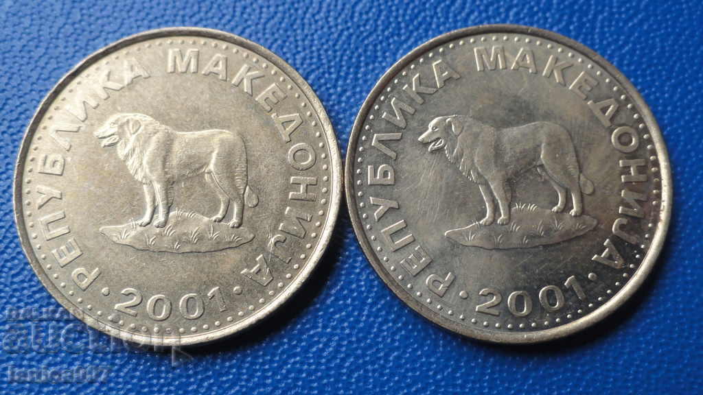 Auction Northern Macedonia 2001 - 1 dinar (2 pieces) Auction Northern Macedonia 2001 - 1 dinar (2 pieces)