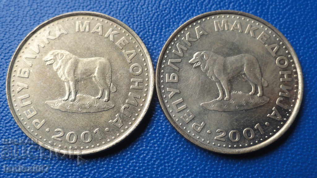 Northern Macedonia 2001 - 1 dinar (2 pieces) - 5 Northern Macedonia 2001 - 1 dinar (2 pieces) - 5