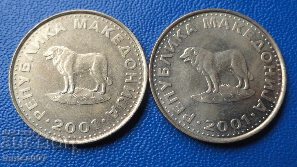 Macedonia de Nord 2001 - 1 dinar (2 bucăți)