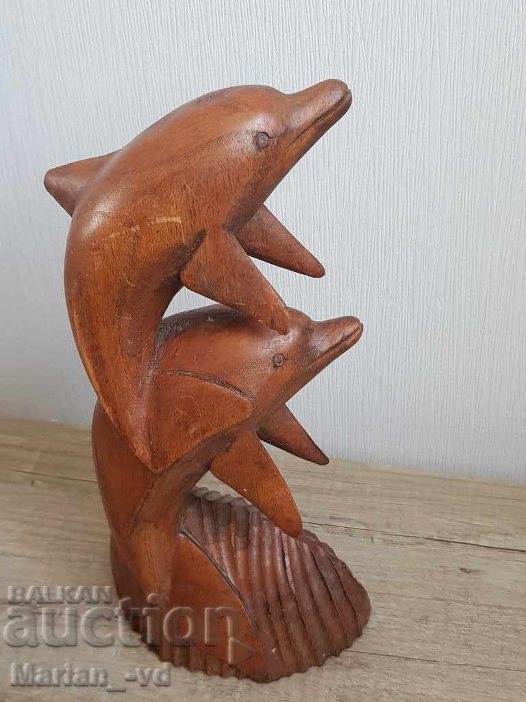 Auction  Wooden figure - dolphins