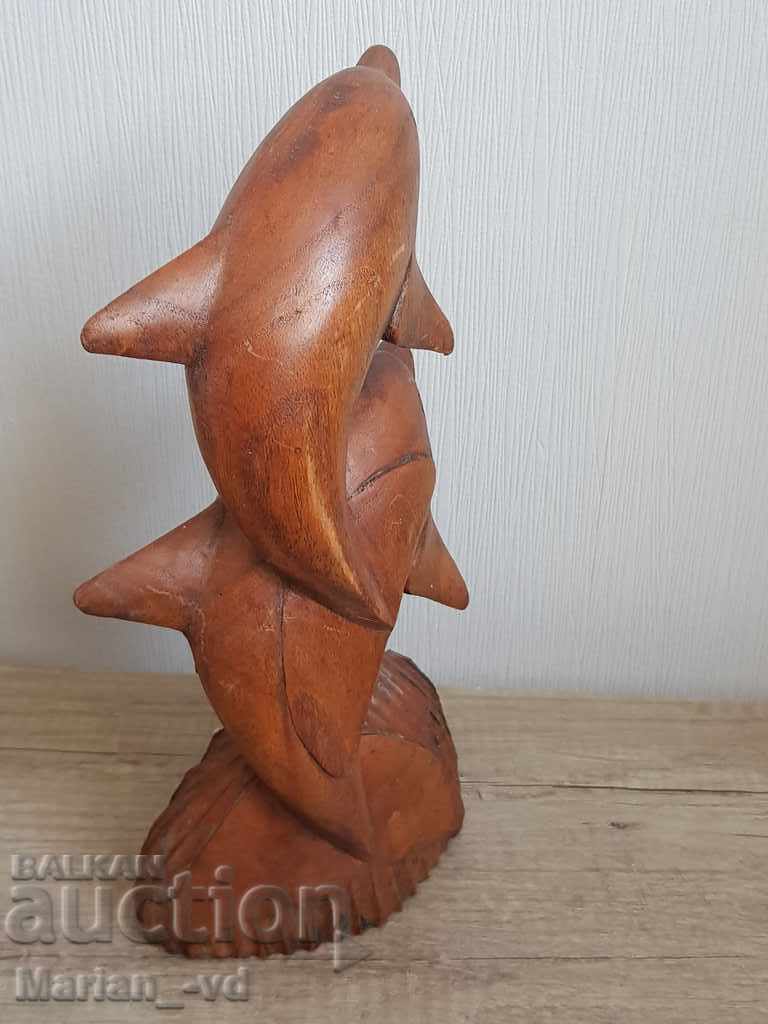 Wooden figure - dolphins - 5