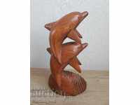 Figura din lemn - delfini