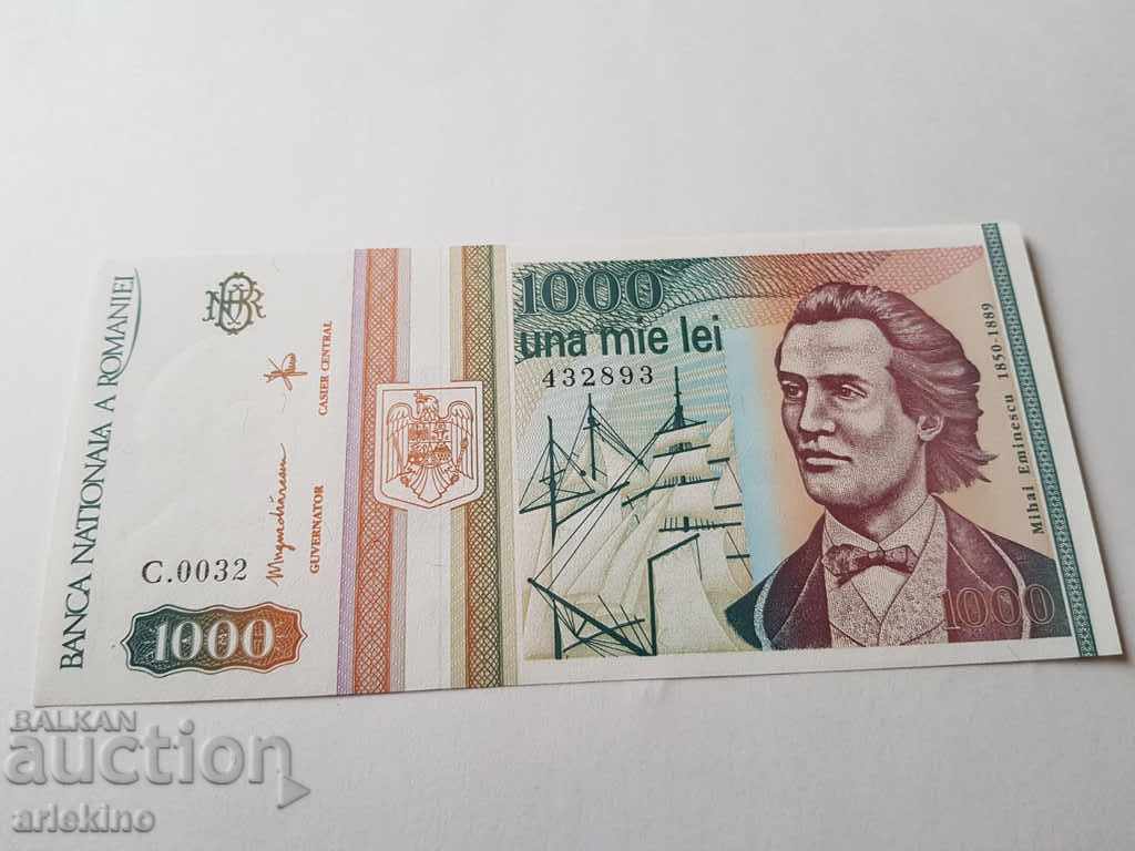 Bancnota romaneasca de colectie 1000 lei 1993 UNC cu preț 10.00 BGN | € 5.11 Bancnota romaneasca de colectie 1000 lei 1993 UNC cu preț 10.00 BGN | € 5.11