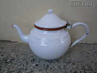 Enamelled teapot from the sauce small dish with enamel 60s