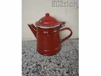 Enamelled teapot from the sauce small dish with enamel 60s
