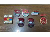 Lot badges NORTH KOREA VIETNAM 1960-70