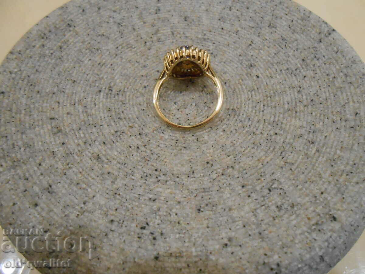 Auction  Silver RING GOLD, Tanzanite and Topaz, 925 Silver