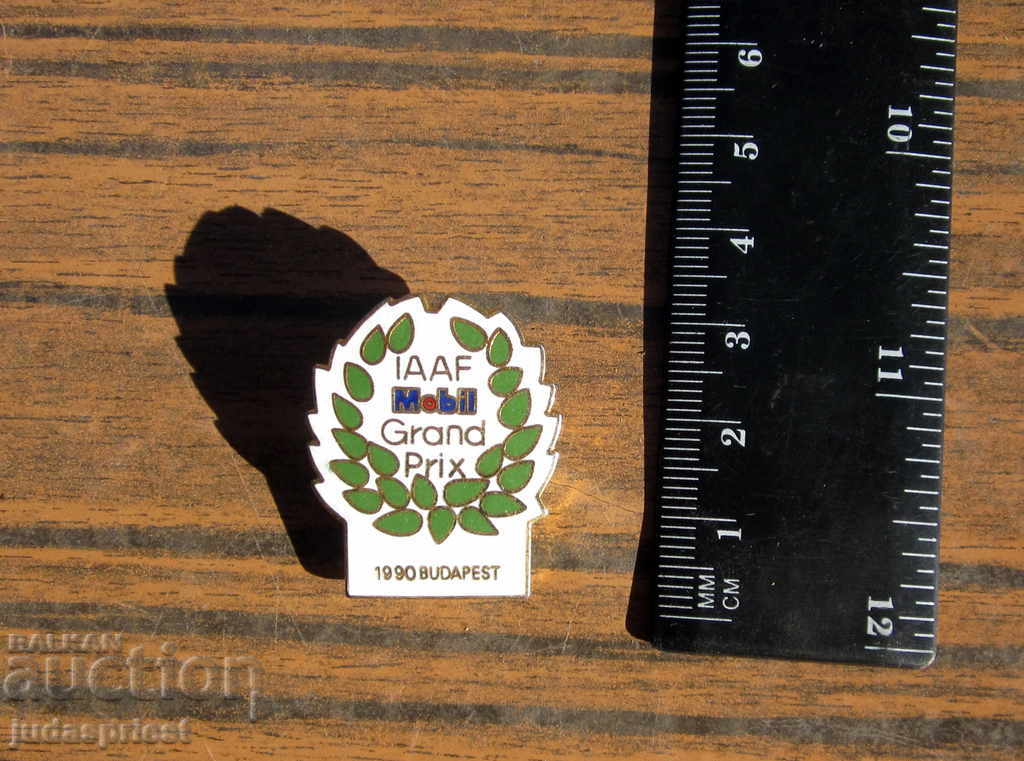 enameled sports badge sign IAAF Mobil GRAND PRIX - 7 enameled sports badge sign IAAF Mobil GRAND PRIX - 7