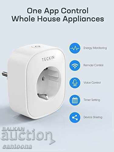Smart WiFi contact TECKIN SP 22, voice commands Alexa, 16A with price 26.98 BGN | € 13.79 Smart WiFi contact TECKIN SP 22, voice commands Alexa, 16A with price 26.98 BGN | € 13.79