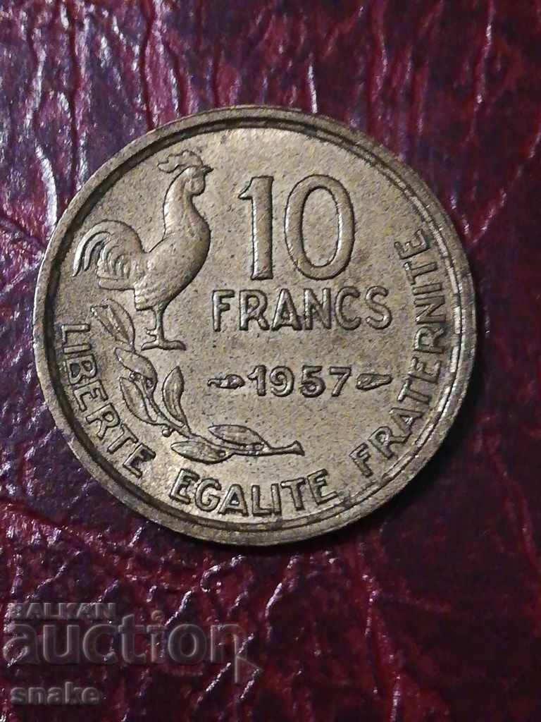 Франция 10 франка 1957г.
