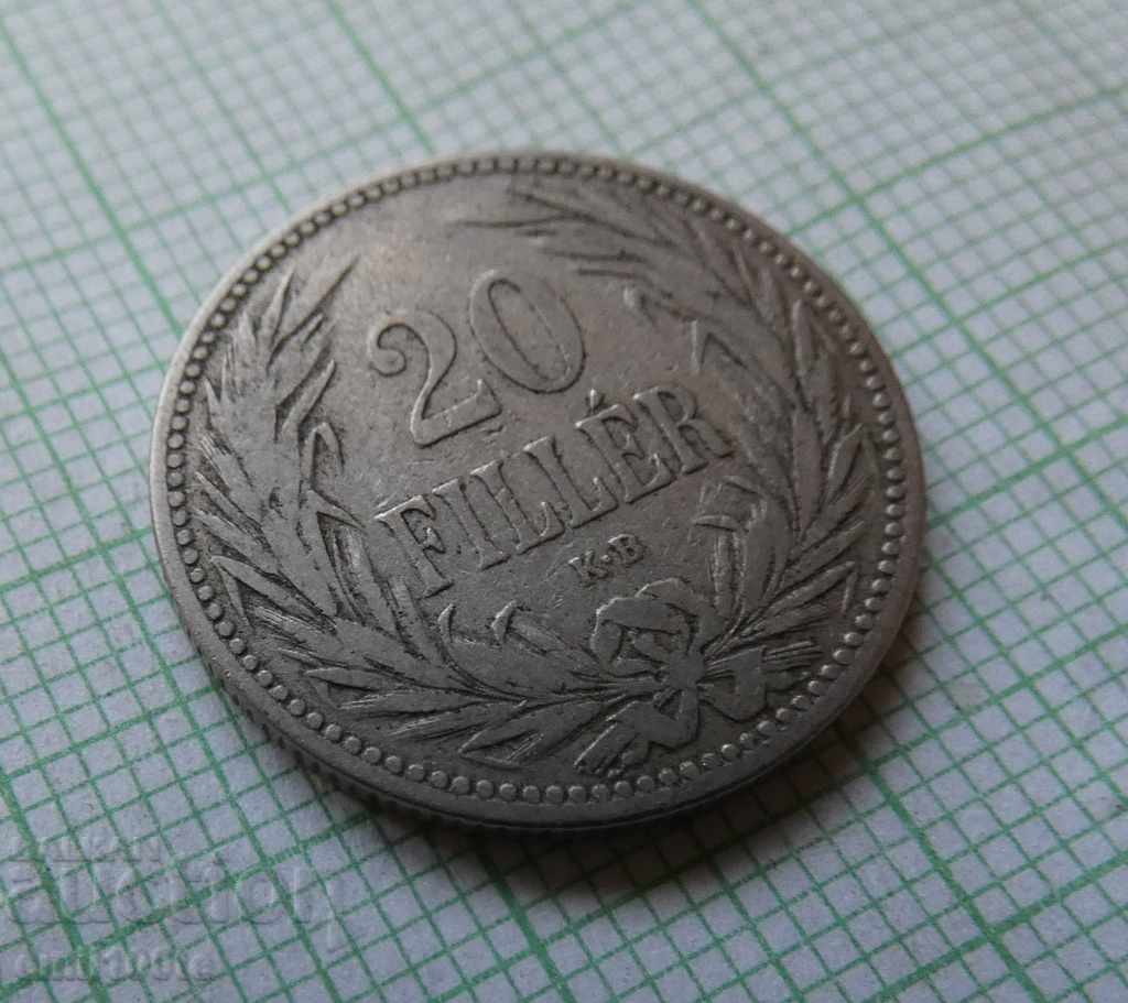 20 fillers 1894 Hungary with price 1.50 BGN | € 0.77 20 fillers 1894 Hungary with price 1.50 BGN | € 0.77