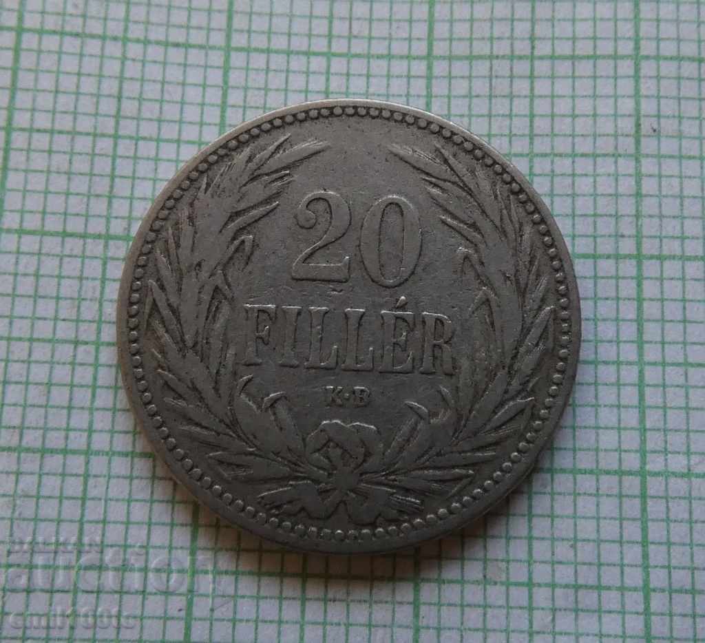 20 филера 1894 Унгария