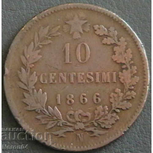 10 cenți 1866, Italia