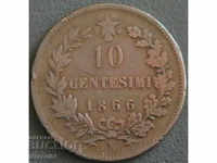 10 σεντ 1866, Ιταλία
