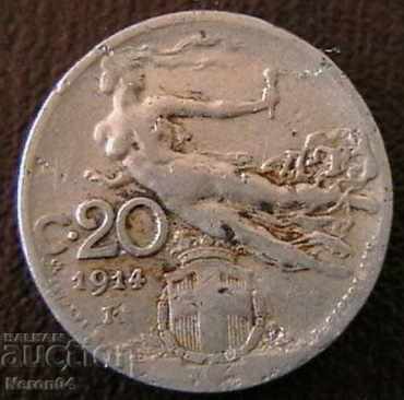 20 centsimi 1914, Ιταλία