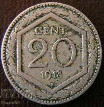 20 tsentesimi 1918, Italia