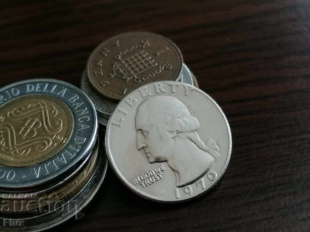 Νόμισμα - ΗΠΑ - 1/4 (τρίμηνο) δολάριο 1970 με τιμή 1.95 BGN | € 1.00 Νόμισμα - ΗΠΑ - 1/4 (τρίμηνο) δολάριο 1970 με τιμή 1.95 BGN | € 1.00