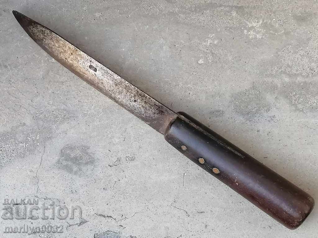 Παλιό μαχαίρι με σφραγίδα θήκης στη λεπίδα - 6