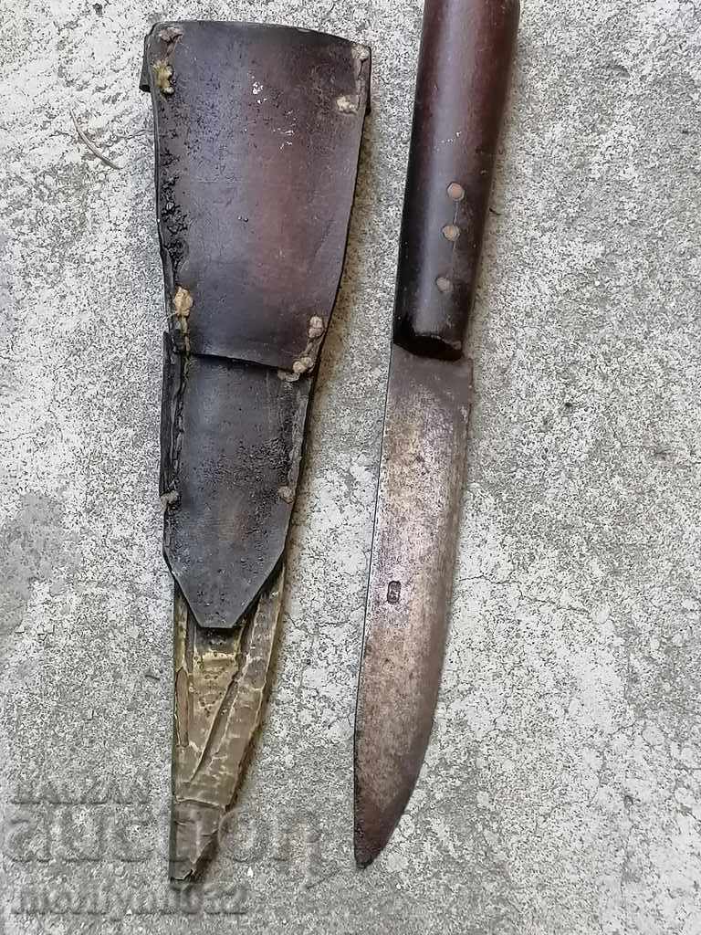 Παλιό μαχαίρι με σφραγίδα θήκης στη λεπίδα - 7