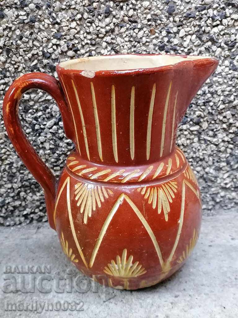 Ceramica veche, oala de lut, sfarsitul secolului al XIX-lea cu preț 74.00 BGN | € 37.84